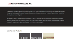 Desktop Screenshot of leemasonryproducts.com