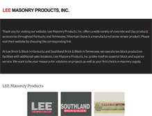 Tablet Screenshot of leemasonryproducts.com